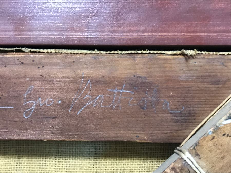 Original Antique Oil Painting No Signature Visible On Front - Pencil Signature On Back 32W X 39H [Photo 31]