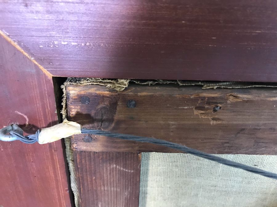 Original Antique Oil Painting No Signature Visible On Front - Pencil Signature On Back 32W X 39H [Photo 23]