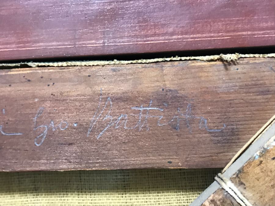 Original Antique Oil Painting No Signature Visible On Front - Pencil Signature On Back 32W X 39H [Photo 32]