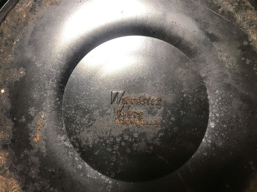 Vintage Worcester Ware Metal Retro Chinoiserie Trash Can Made In England (Missing One Handle) [Photo 6]