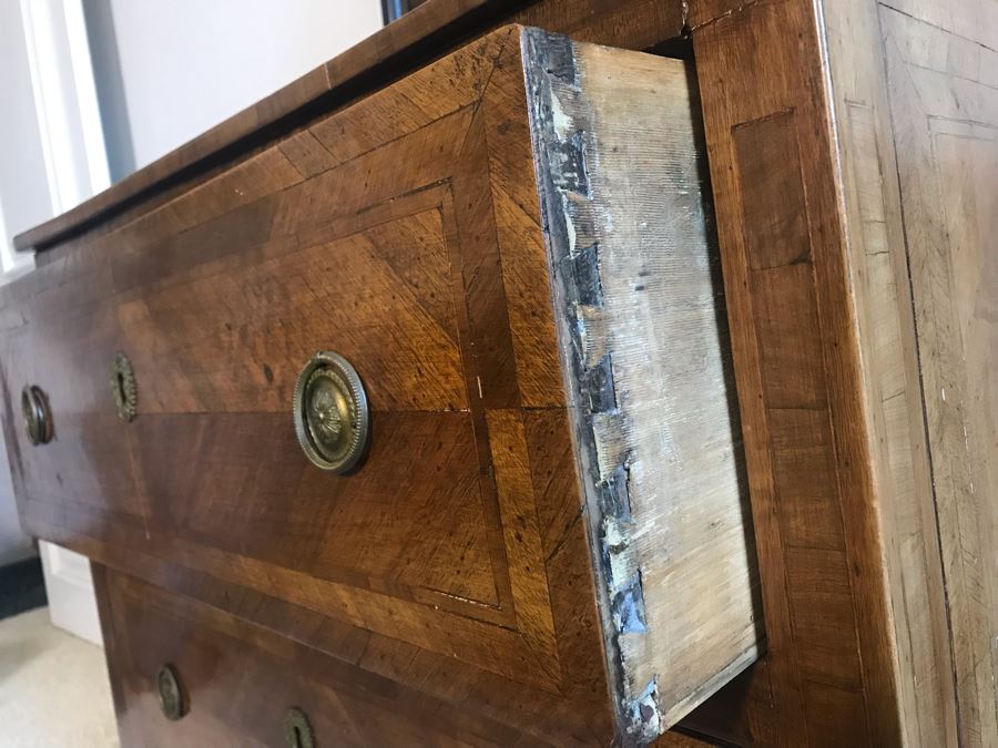 Antique 2-Drawer Dresser Chest Of Drawers With Removable Mirror 36W X 18D X 33H [Photo 10]