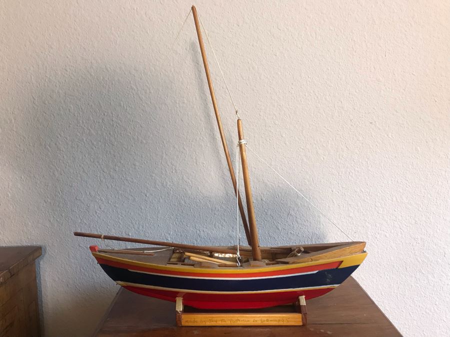 Wooden Ship Model Boat By Jay Tie Patterson 16W X 4D X 17H [Photo 1]