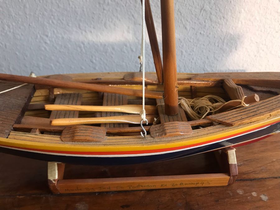 Wooden Ship Model Boat By Jay Tie Patterson 16W X 4D X 17H [Photo 7]