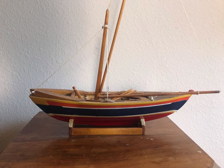 Wooden Ship Model Boat By Jay Tie Patterson 16W X 4D X 17H [Photo 9]