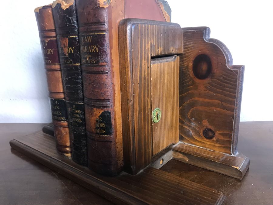 Faux Law Library Books Bookends Hidden Safe (No Key) - See Photos 16W X 8D X 10H [Photo 7]