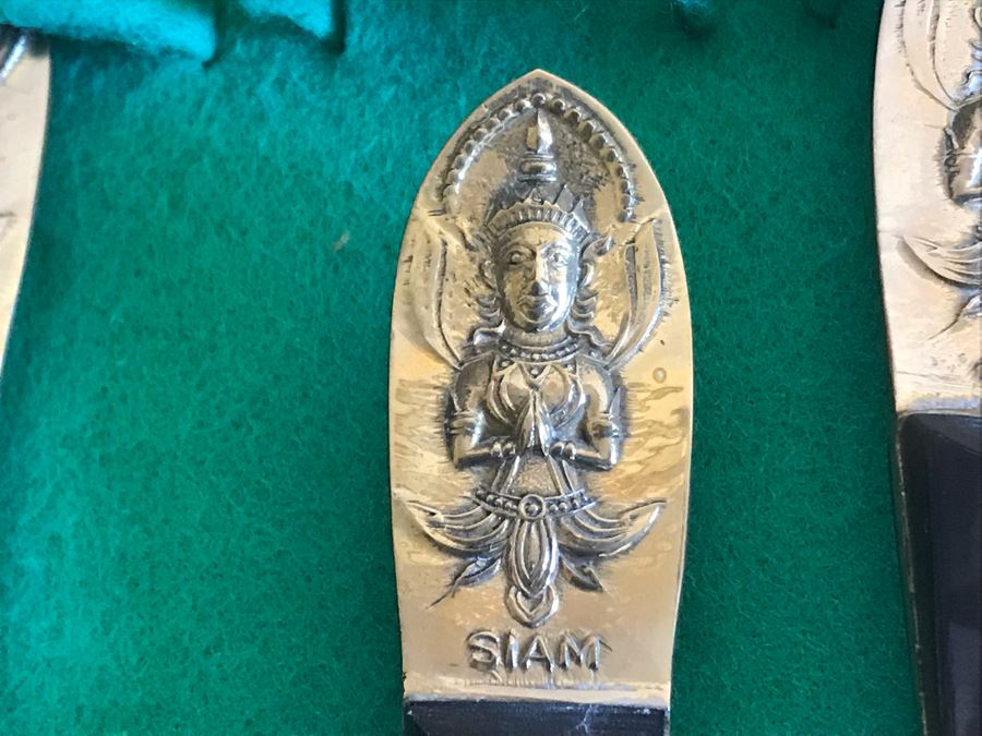 Vintage Siam Brass Flatware With Box [Photo 3]