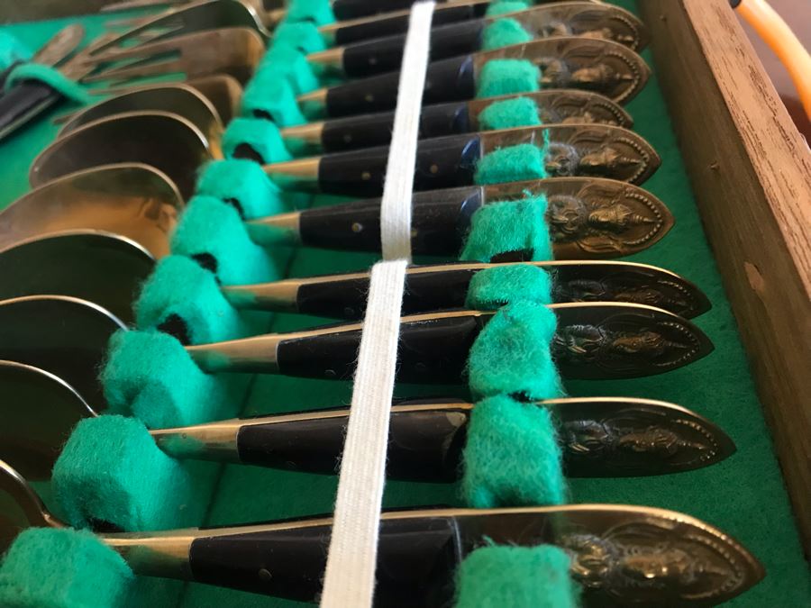 Vintage Siam Brass Flatware With Box [Photo 10]