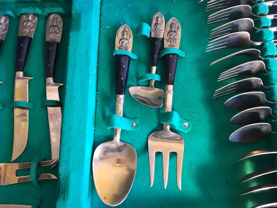 Vintage Siam Brass Flatware With Box [Photo 8]