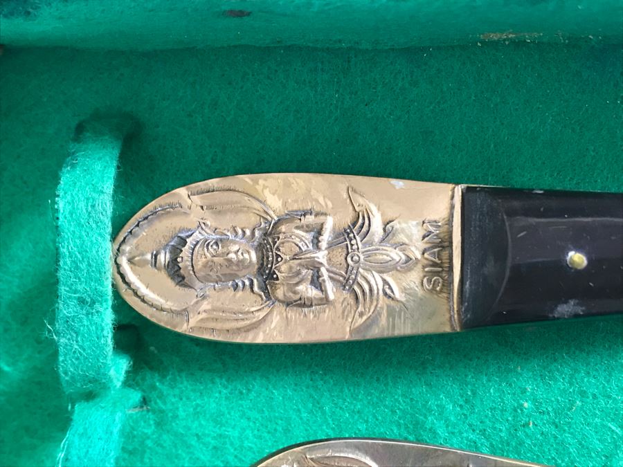 Vintage Siam Brass Flatware With Box [Photo 13]