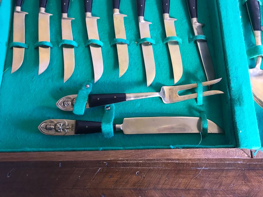 Vintage Siam Brass Flatware With Box [Photo 7]