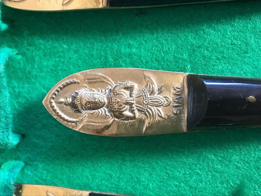 Vintage Siam Brass Flatware With Box [Photo 12]