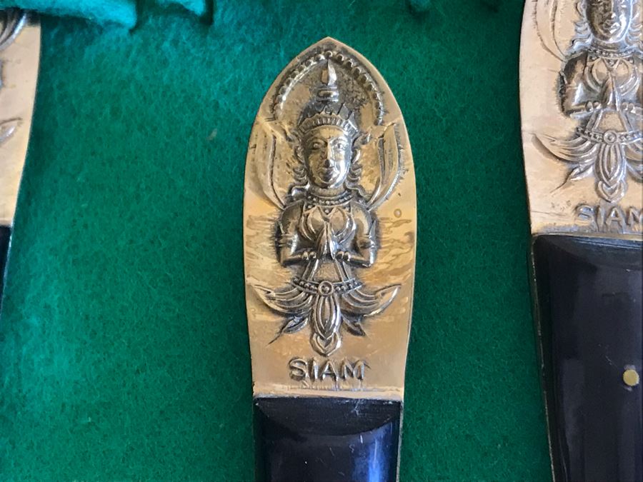 Vintage Siam Brass Flatware With Box [Photo 5]