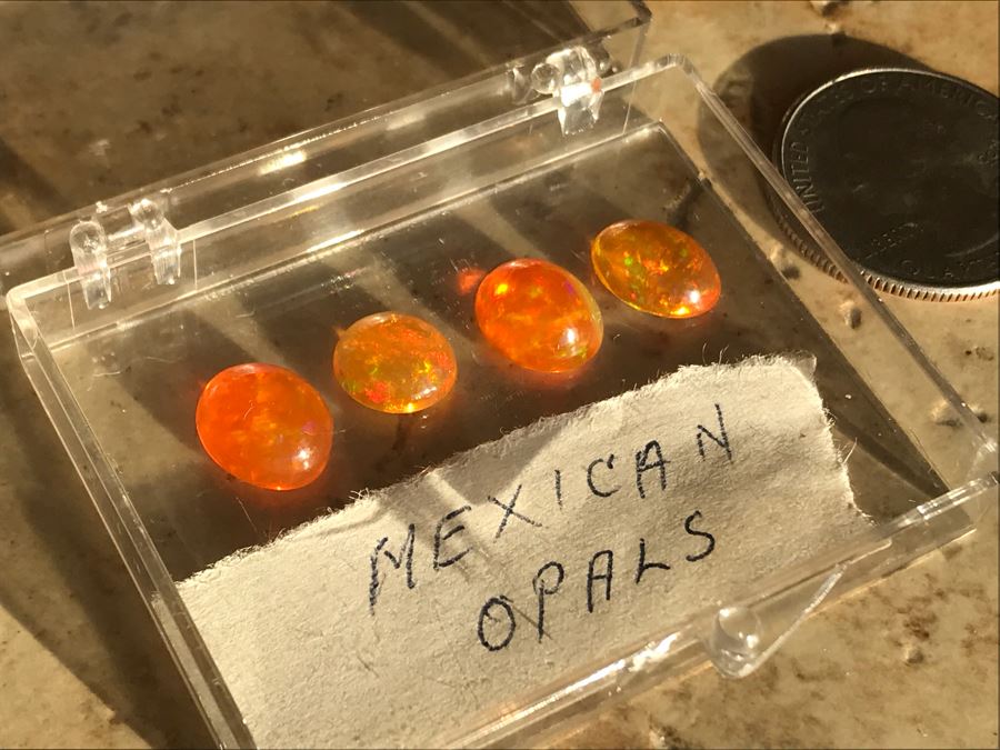 Set Of (4) Mexican Fire Opals 1.7g [Photo 1]