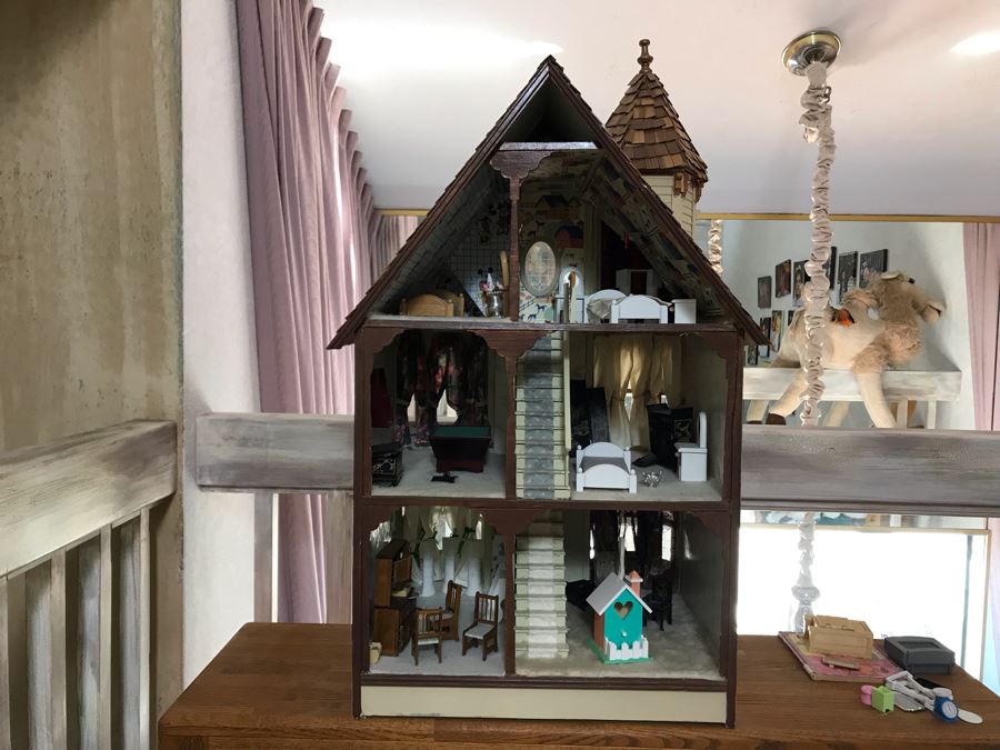 Large Victorian Doll House Furnished 23W X 18D X 36H - See Photos [Photo 2]