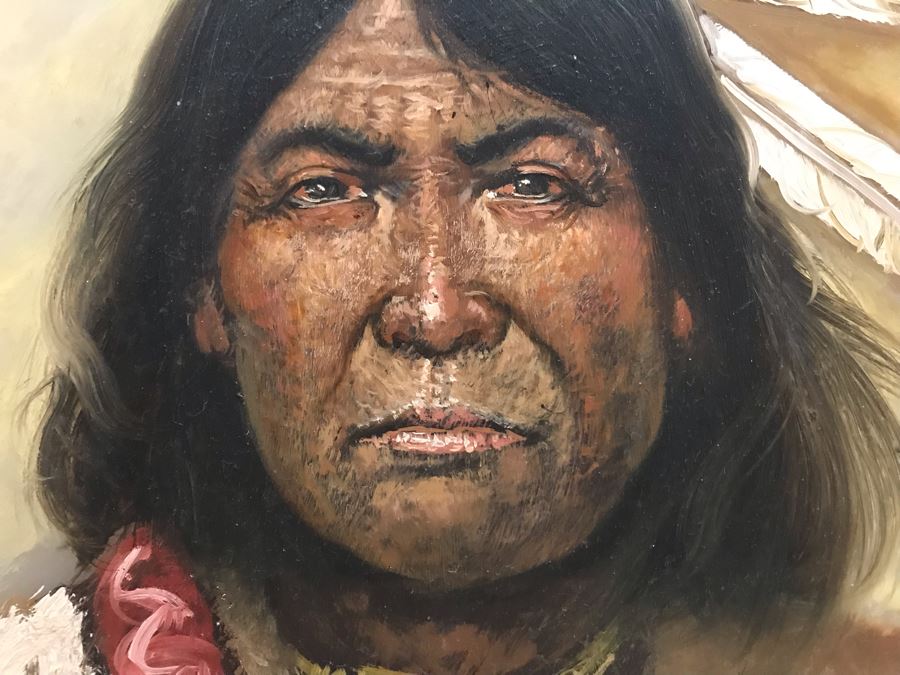 Original Native American Painting On Onyx By M. Amaro 14R [Photo 5]