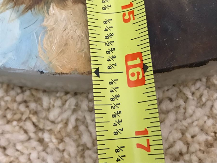 Original Dog Painting On Onyx By M. Amaro 16R [Photo 8]