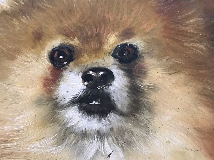 Original Dog Painting On Onyx By M. Amaro 16R [Photo 5]