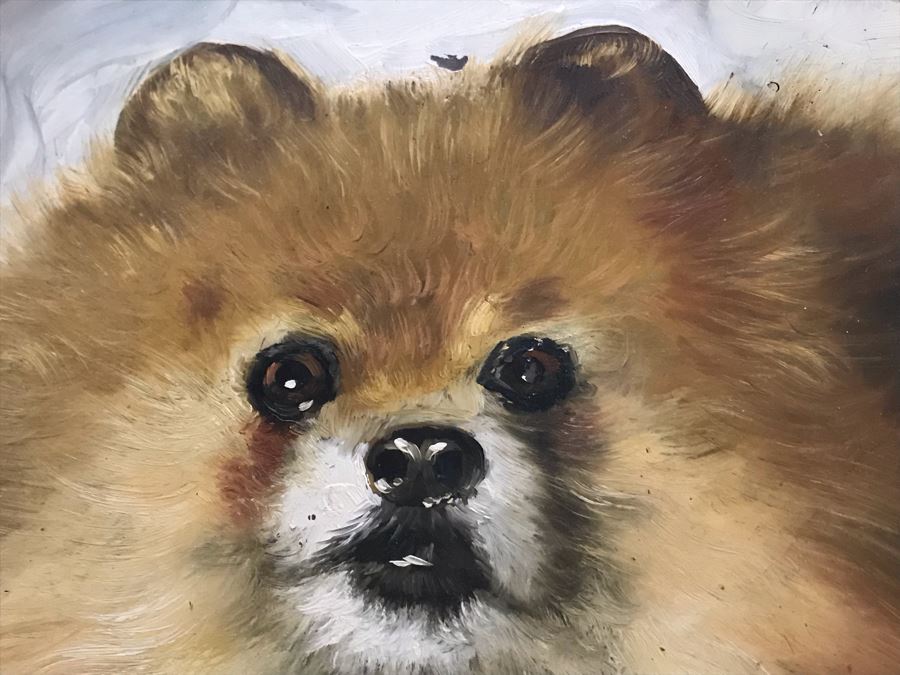 Original Dog Painting On Onyx By M. Amaro 16R [Photo 6]