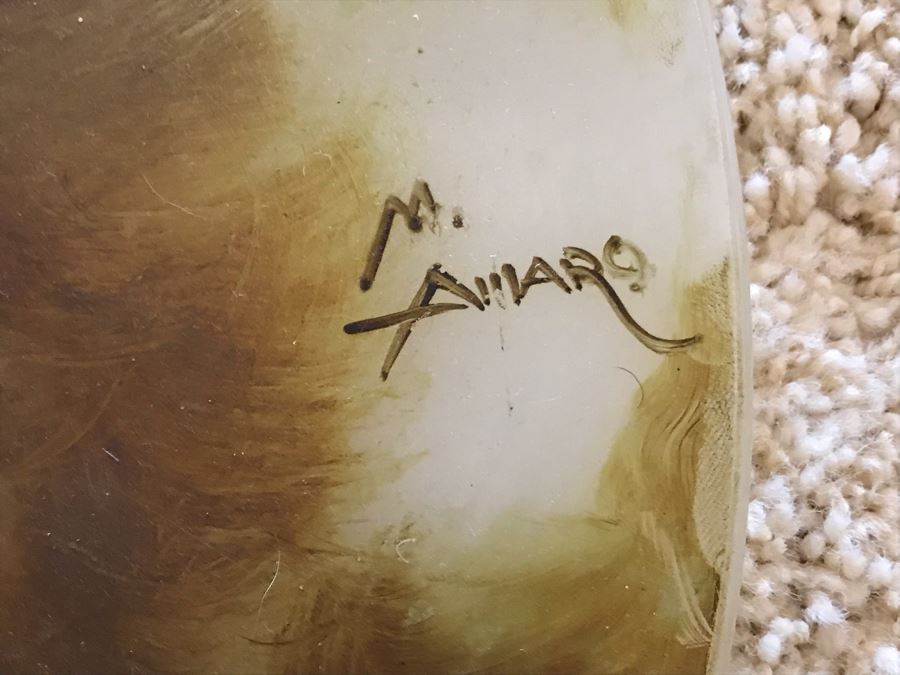 Original Dog Painting On Onyx By M. Amaro 16R [Photo 7]