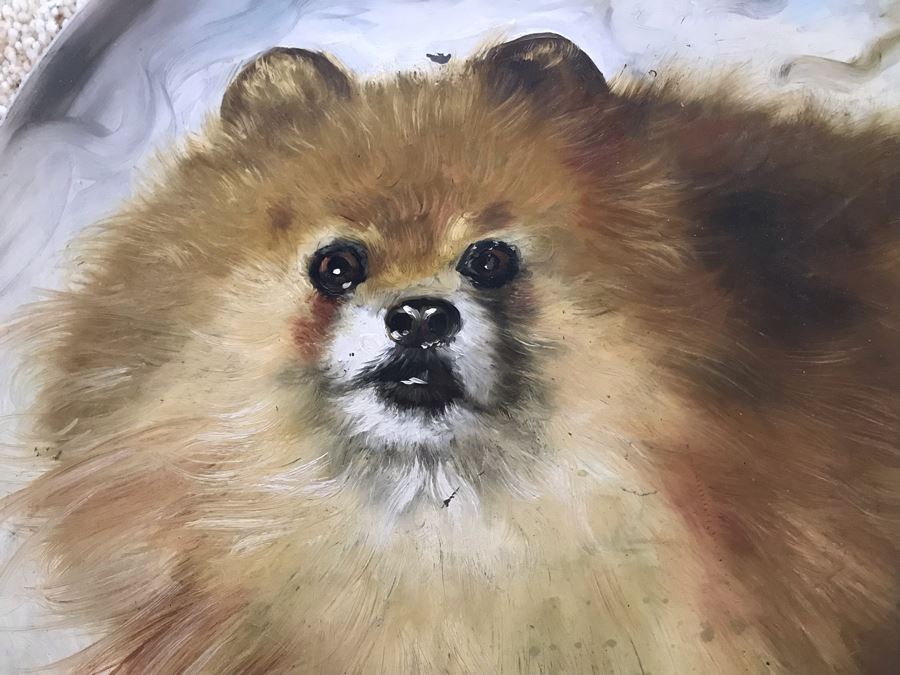 Original Dog Painting On Onyx By M. Amaro 16R [Photo 3]