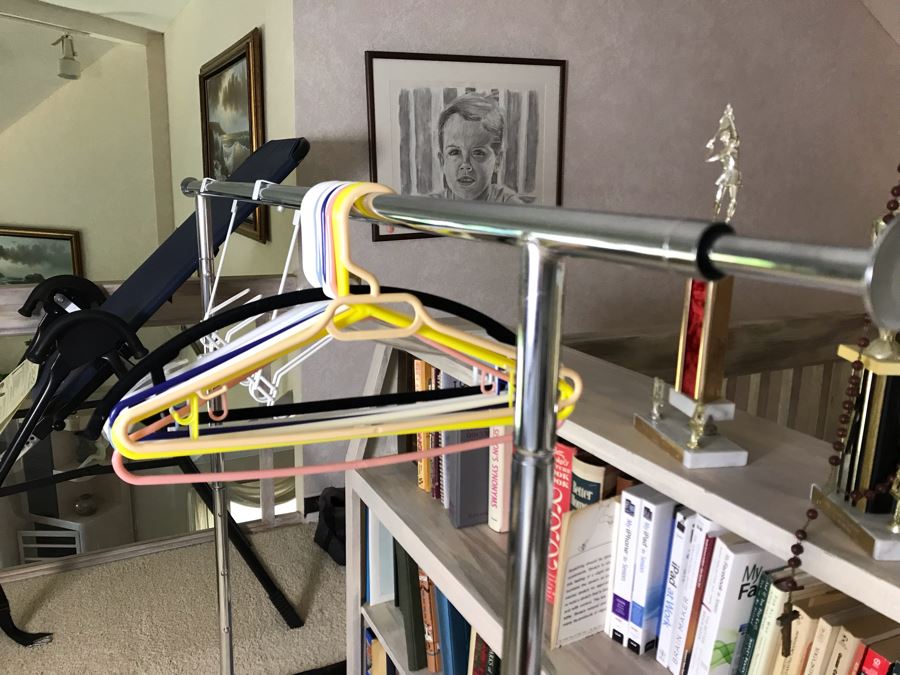 Chrome Rolling Clothes Rack [Photo 4]