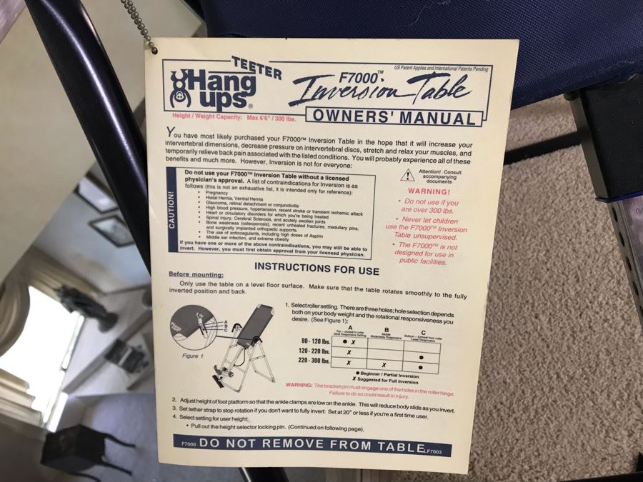 Teeter Hangups Inversion Table F7000 [Photo 5]