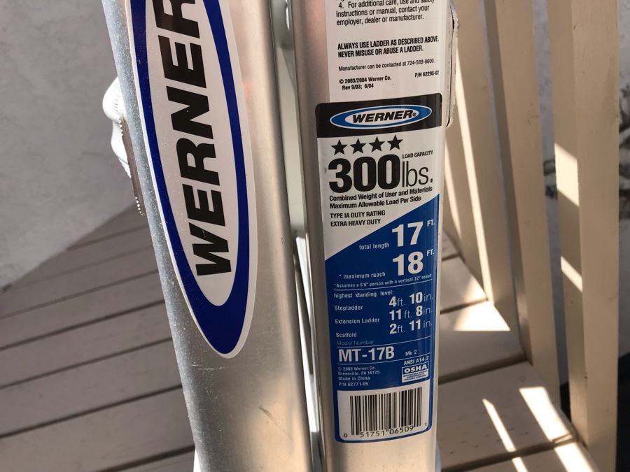 Werner Alumninum Telescoping Multi-Position 17' Adustable Ladder MT-17B [Photo 5]