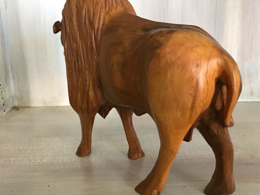 Carved Wooden Buffalo Figurine 10W X 3D X 8H [Photo 5]