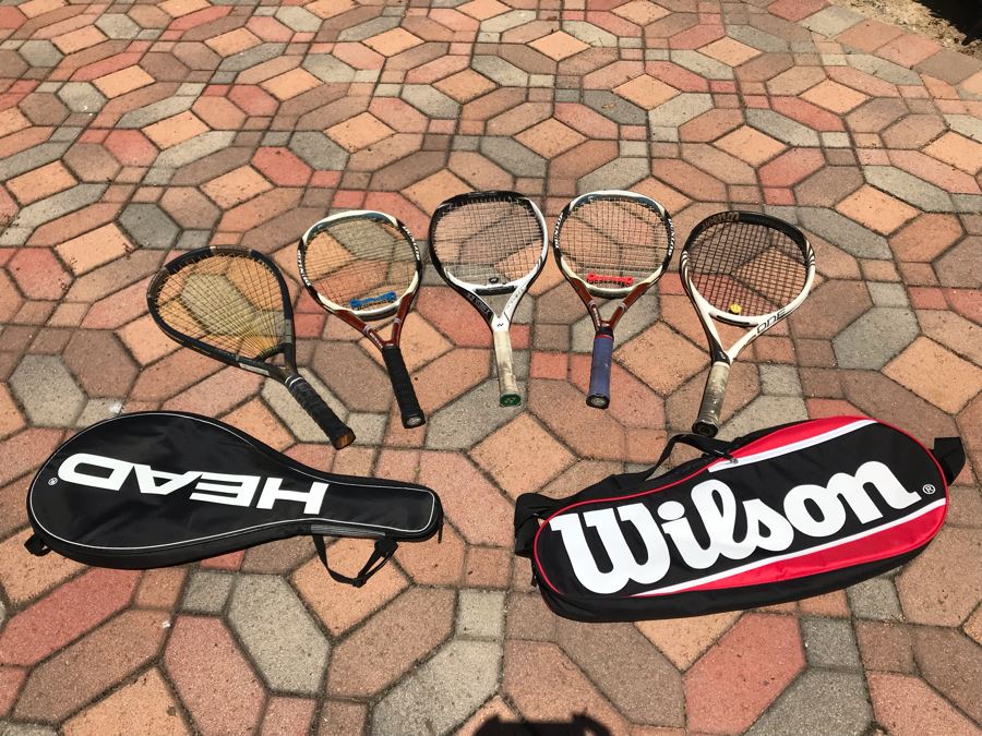 Collection Of (5) Well Used Women's Tennis Rackets [Photo 2]