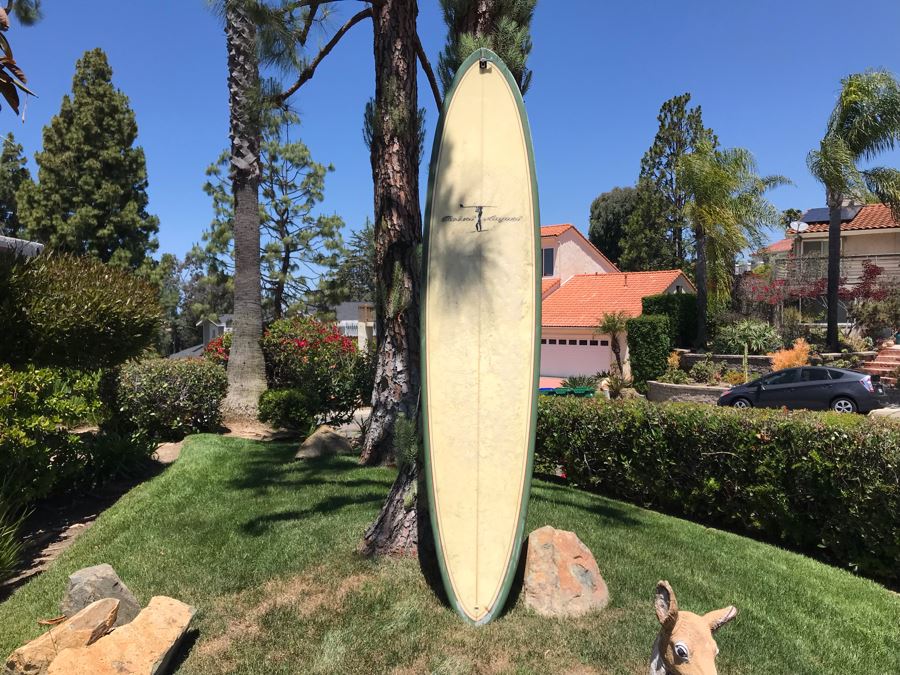 Robert August Surfboards Mike Minchinton Model Longboard Surfboard 110L X 22.5W X 3H - Note Needs Ding Repair On Tail And Rail [Photo 1]