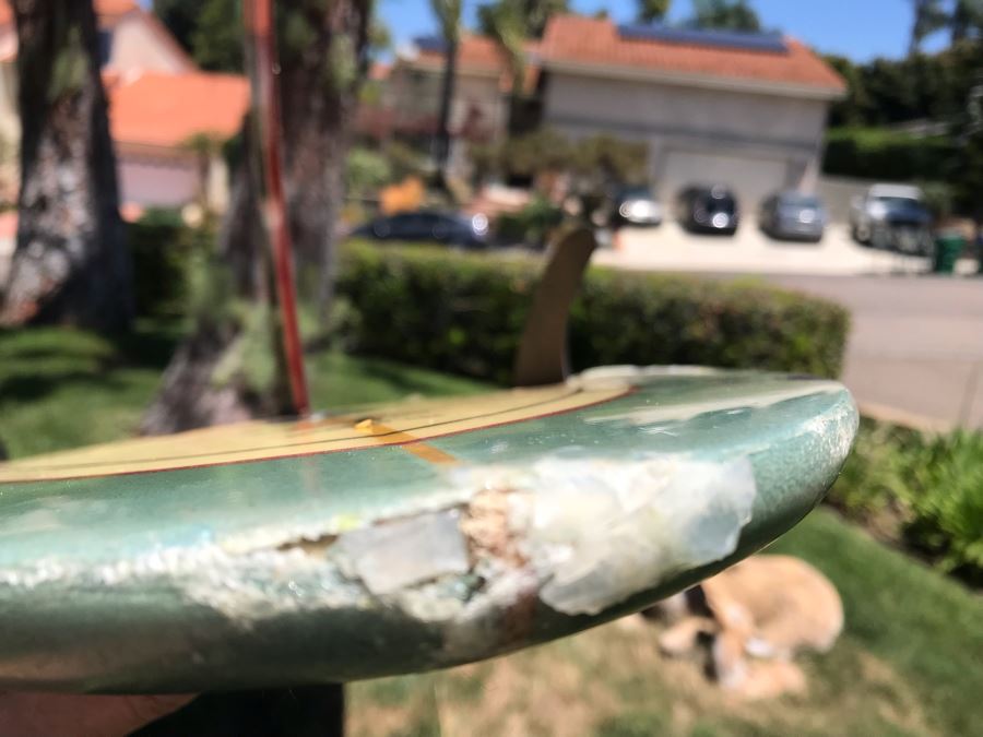 Robert August Surfboards Mike Minchinton Model Longboard Surfboard 110L X 22.5W X 3H - Note Needs Ding Repair On Tail And Rail [Photo 17]