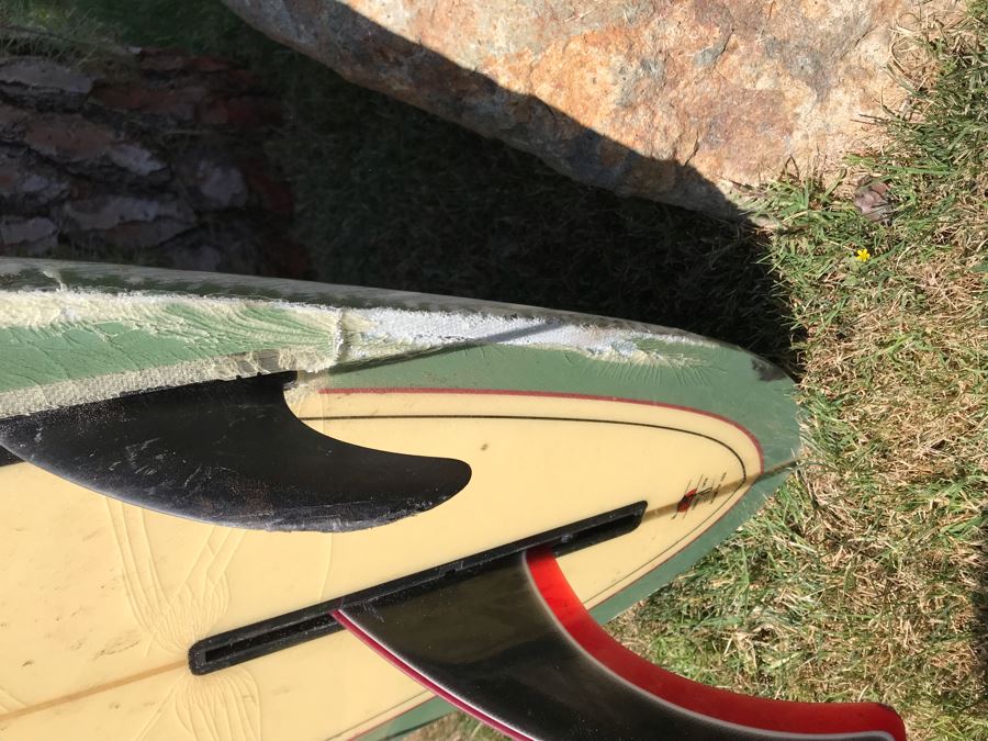 Robert August Surfboards Mike Minchinton Model Longboard Surfboard 110L X 22.5W X 3H - Note Needs Ding Repair On Tail And Rail [Photo 13]