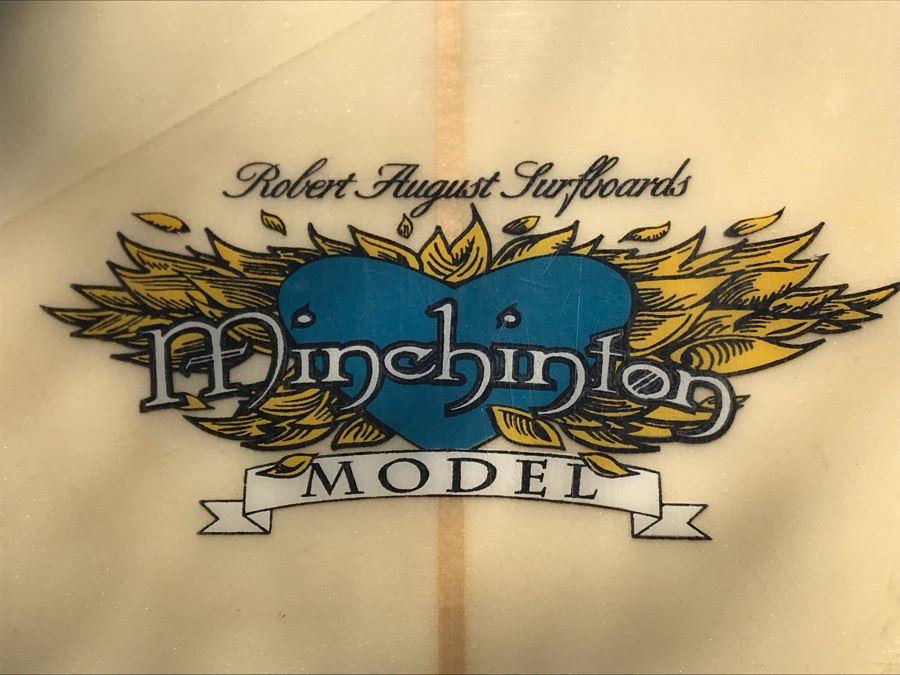 Robert August Surfboards Mike Minchinton Model Longboard Surfboard 110L X 22.5W X 3H - Note Needs Ding Repair On Tail And Rail [Photo 6]