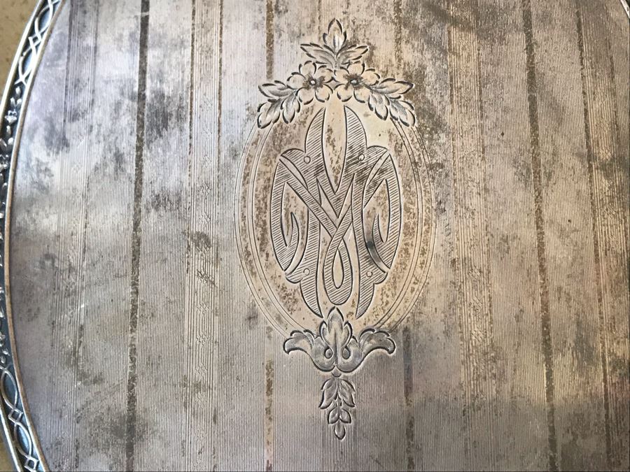 Vintage Sterling Silver Vanity Set With Hand Mirror And Brush (Note Glass Mirror Needs To Be Reglued) [Photo 4]