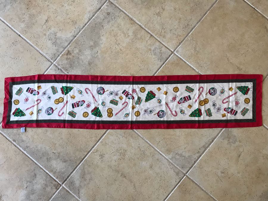 Vintage Echo Christmas Themed Santa Claus Silk Scarf 53L X 11W [Photo 8]