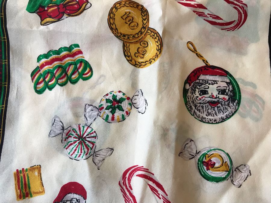 Vintage Echo Christmas Themed Santa Claus Silk Scarf 53L X 11W [Photo 6]