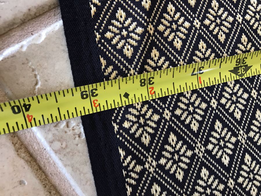 Meditation Shawl Brocade Gold And Black With Golden Elephants 39 X 72 [Photo 7]