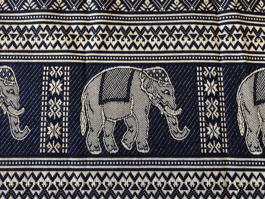 Meditation Shawl Brocade Gold And Black With Golden Elephants 39 X 72 [Photo 5]