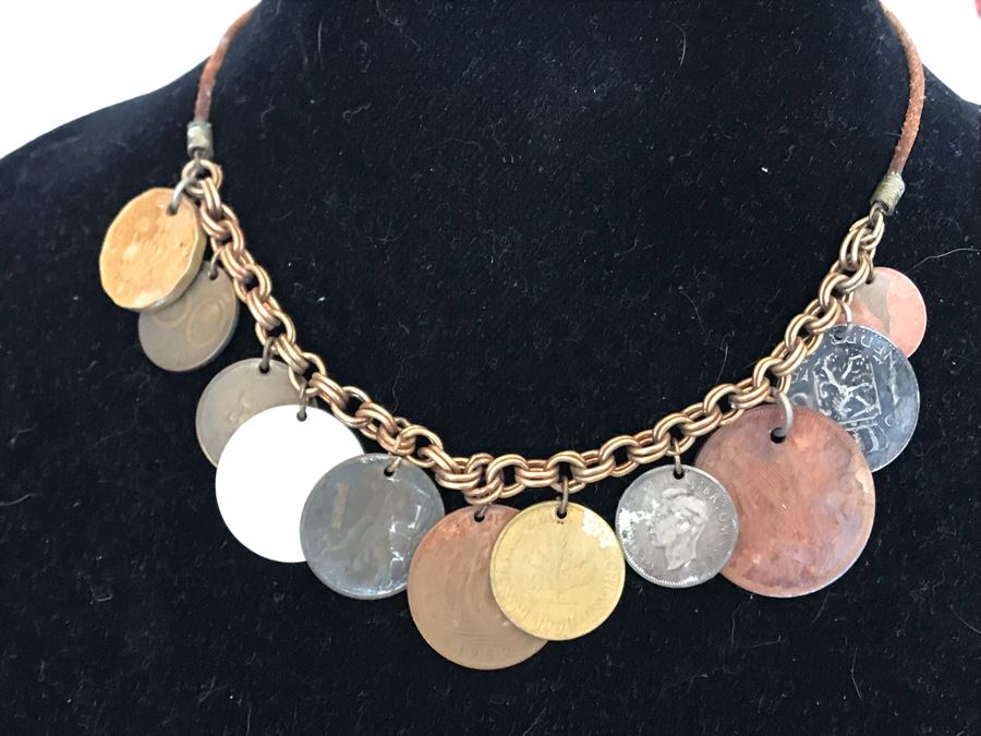 Vintage Hand Made International Coin Necklace [Photo 7]