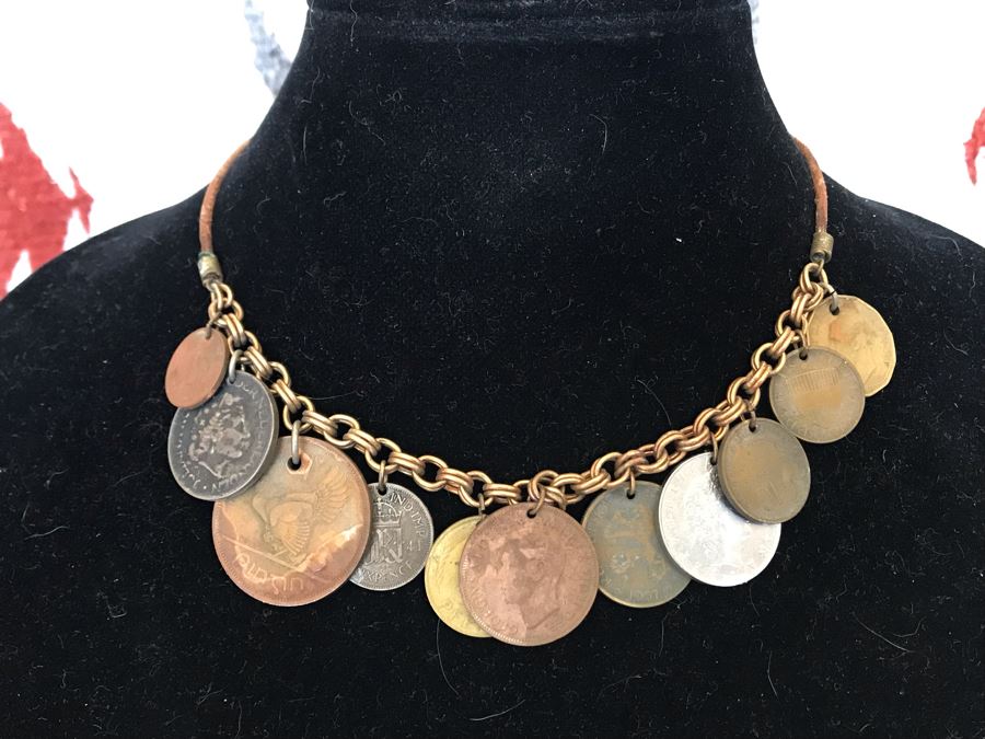 Vintage Hand Made International Coin Necklace [Photo 2]