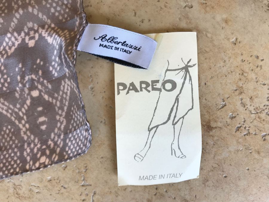 New Albertazzi Made In Italy Snake Skin Pattern Scarf 62L X 39W [Photo 4]