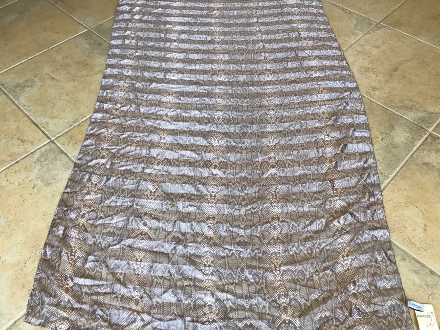 New Albertazzi Made In Italy Snake Skin Pattern Scarf 62L X 39W [Photo 2]