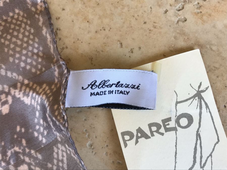 New Albertazzi Made In Italy Snake Skin Pattern Scarf 62L X 39W [Photo 5]