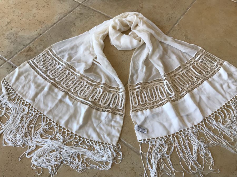 Oscar De La Renta Silk Scarf 72L X 18W [Photo 2]