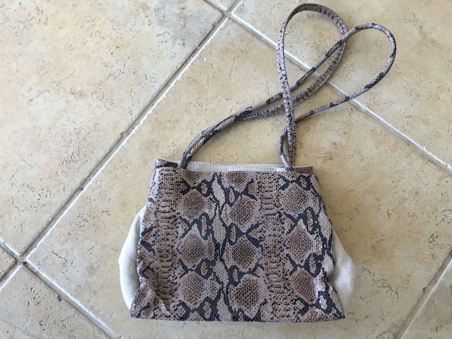 Leather Faux Snakeskin Handbag 12W X 8H [Photo 2]