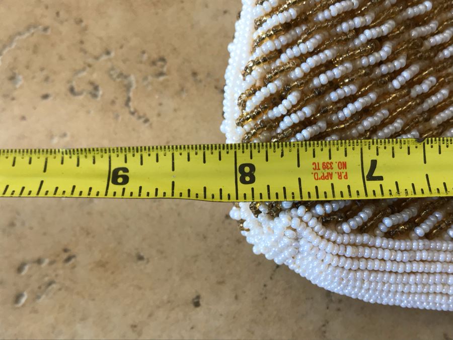 Vintage Hong Kong Beaded Purse Handbag 8W X 7H [Photo 7]