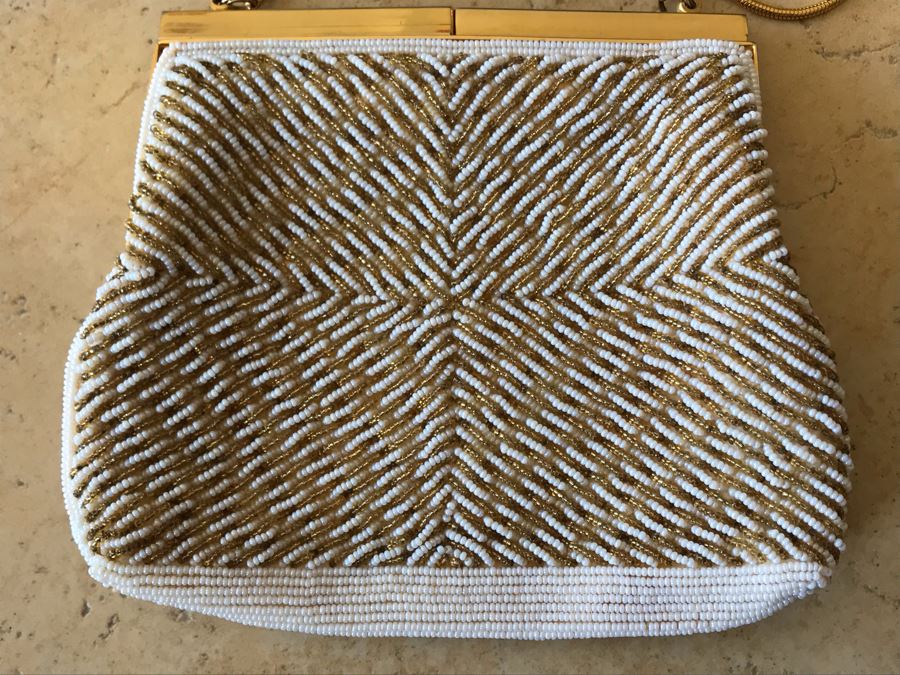 Vintage Hong Kong Beaded Purse Handbag 8W X 7H [Photo 4]