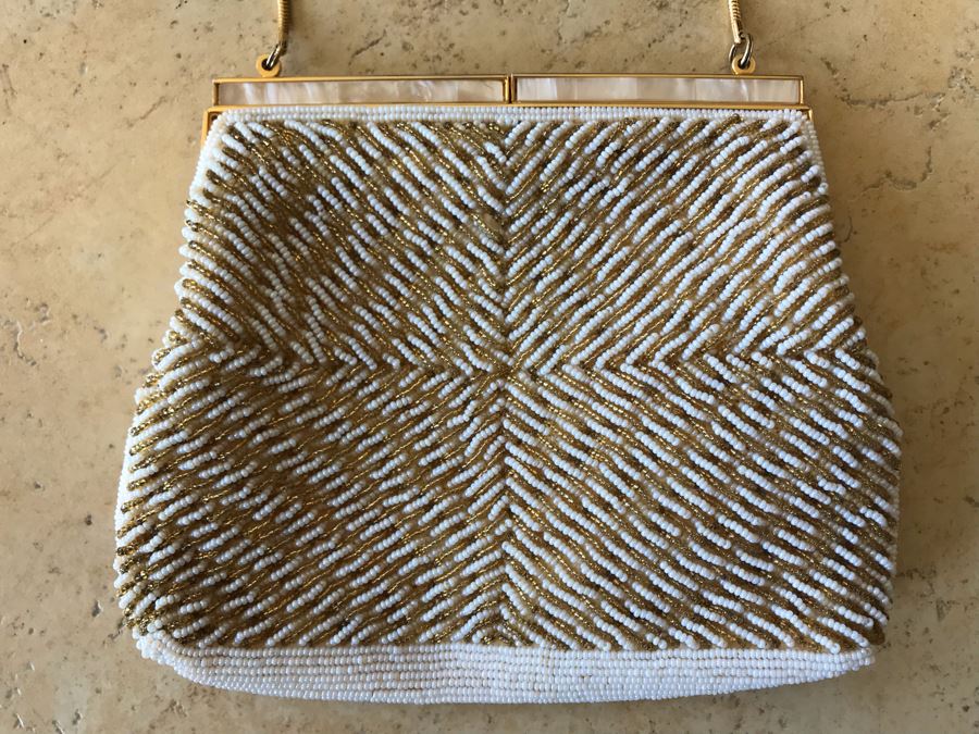 Vintage Hong Kong Beaded Purse Handbag 8W X 7H [Photo 2]