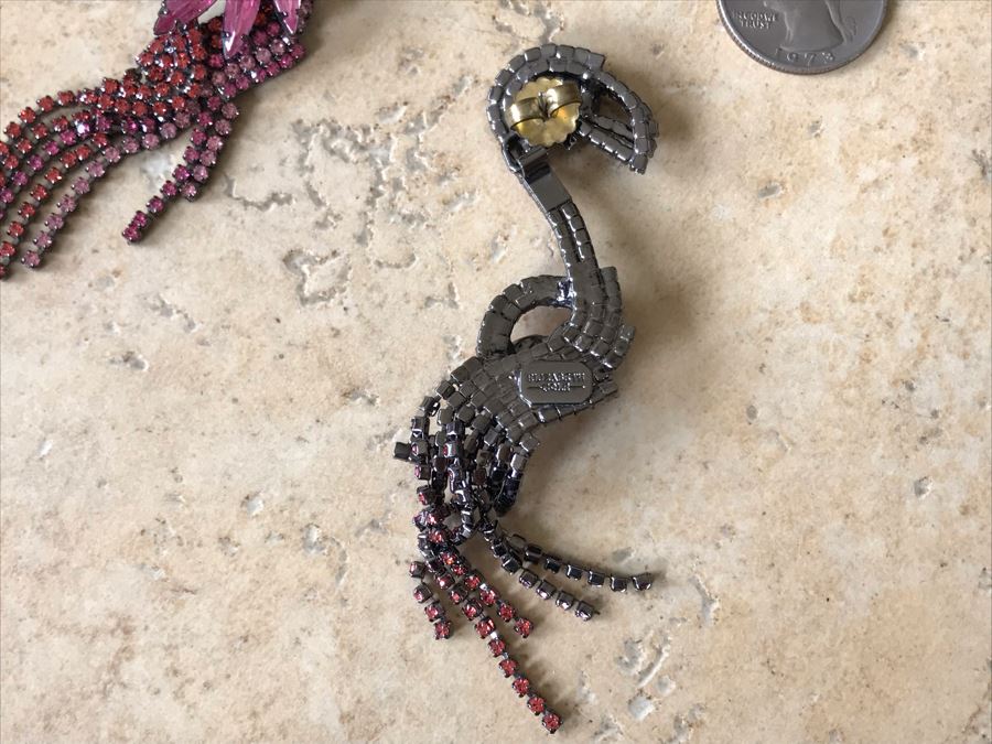 Elizabeth Cole Rhinestone Flamingo Earrings [Photo 7]