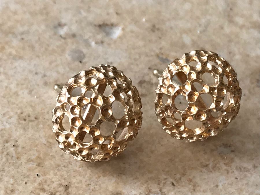 14K Gold Stud Earrings 2g